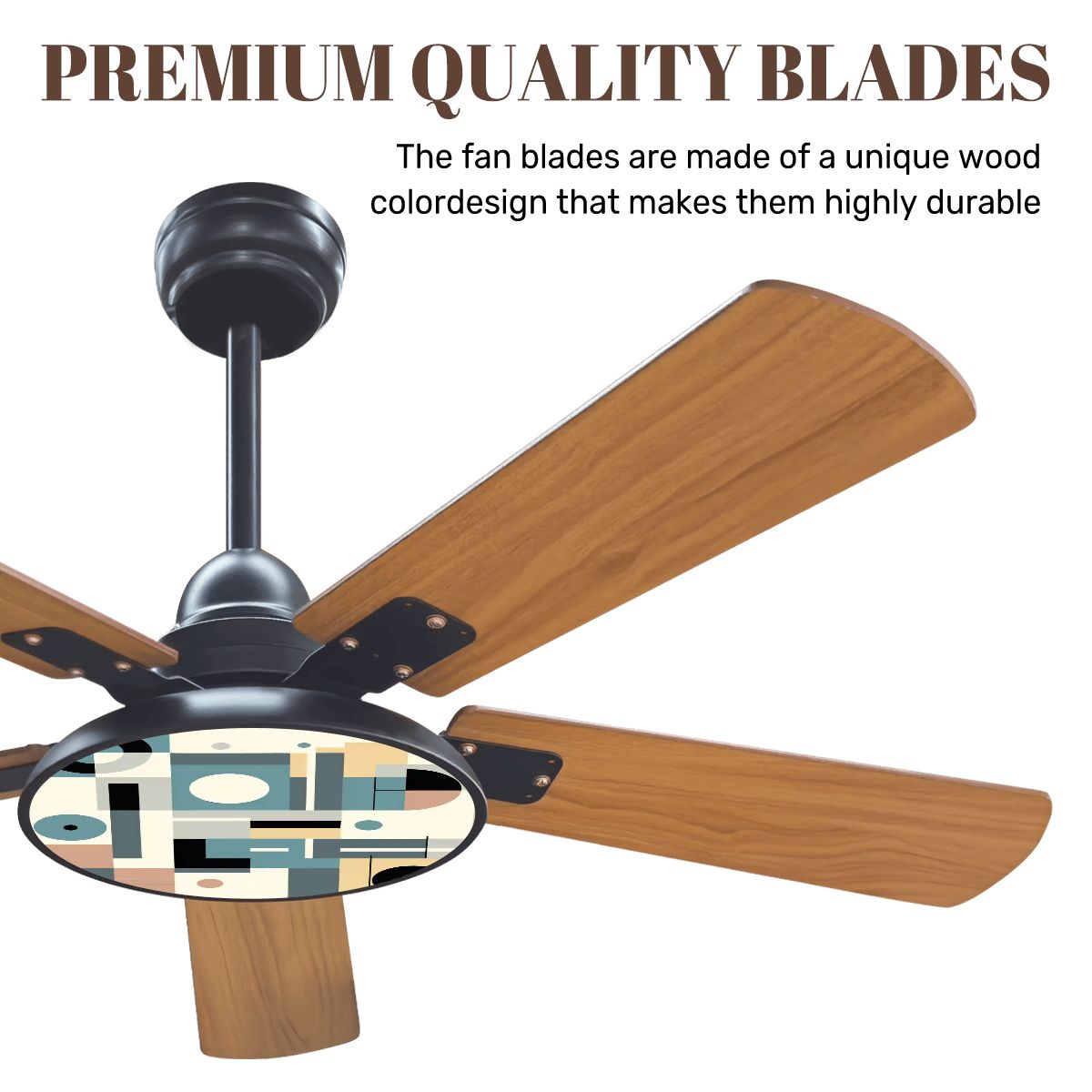 Kate McEnroe New York Bauhaus Mid Century Ceiling Fan, Geometric Modernist Light FixtureCeiling FanslUl6RNYyyQ