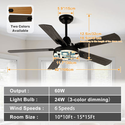 Kate McEnroe New York Bauhaus Mid Century Ceiling Fan, Geometric Modernist Light FixtureCeiling FanslUl6RNYyyQ