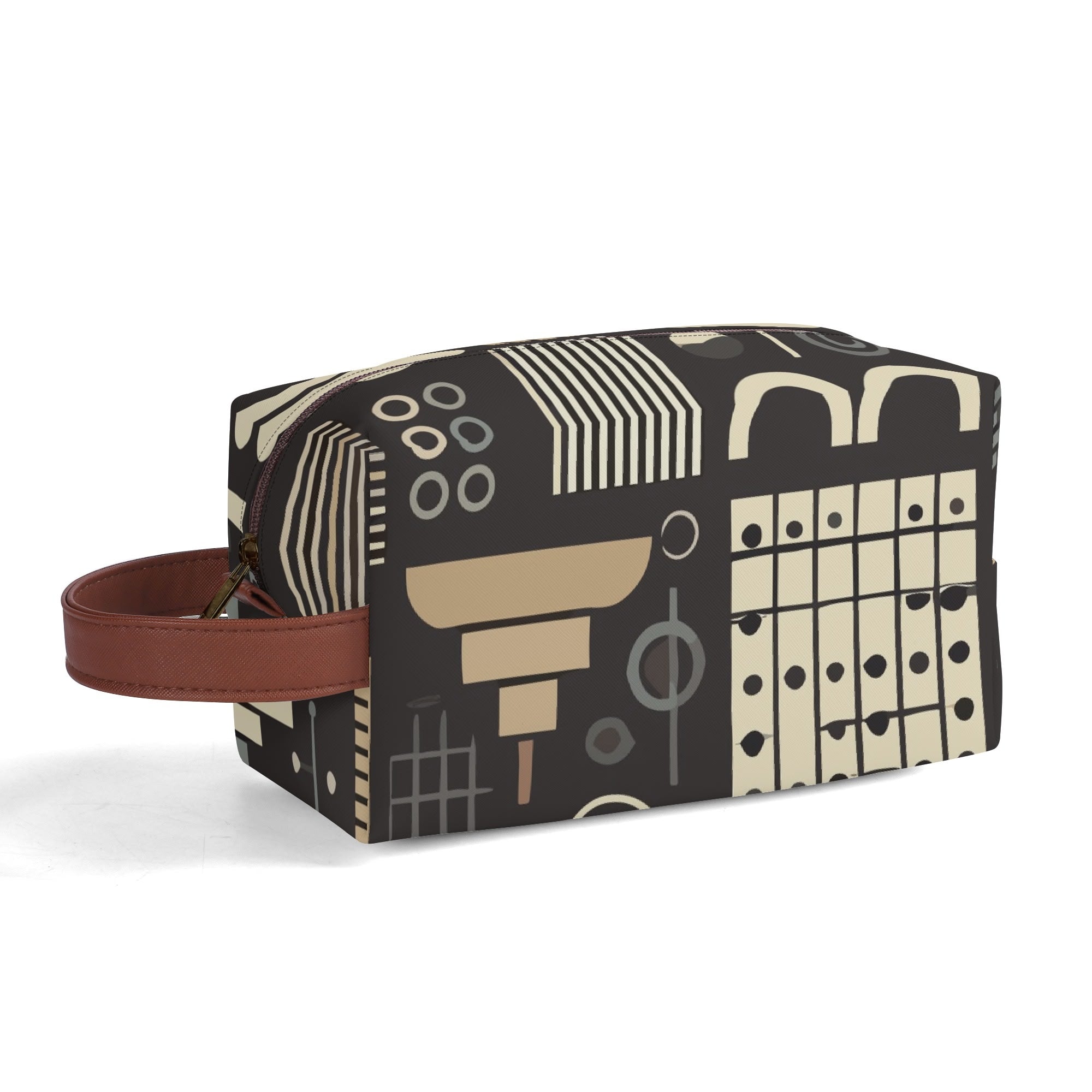 Kate McEnroe New York Bauhaus Mid Century Modern Dopp Kit, Geometric Travel Organizer, Retro Toiletry BagCosmetic &amp; Toiletry BagsWE9JG4PW - 1