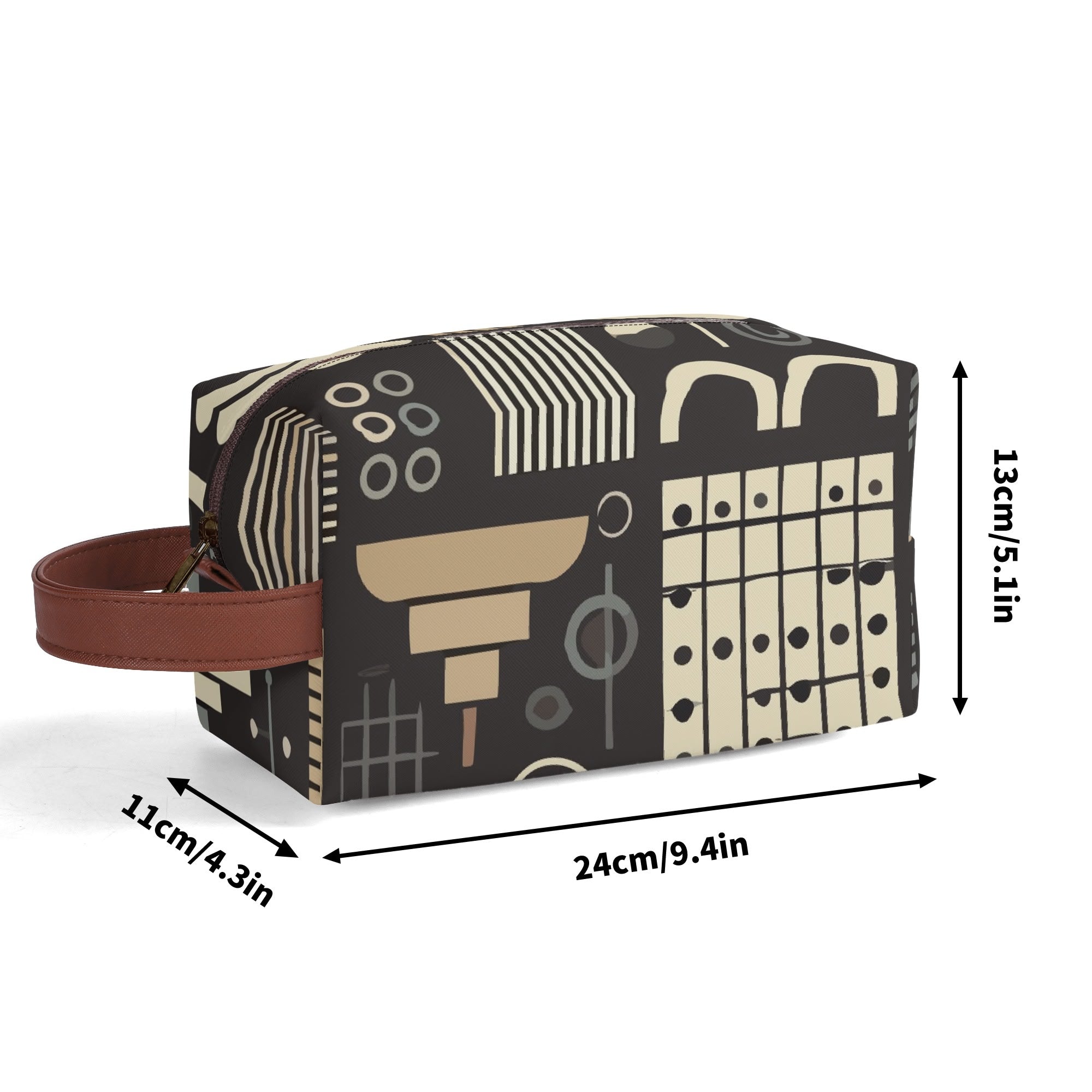 Kate McEnroe New York Bauhaus Mid Century Modern Dopp Kit, Geometric Travel Organizer, Retro Toiletry BagCosmetic &amp; Toiletry BagsWE9JG4PW - 2