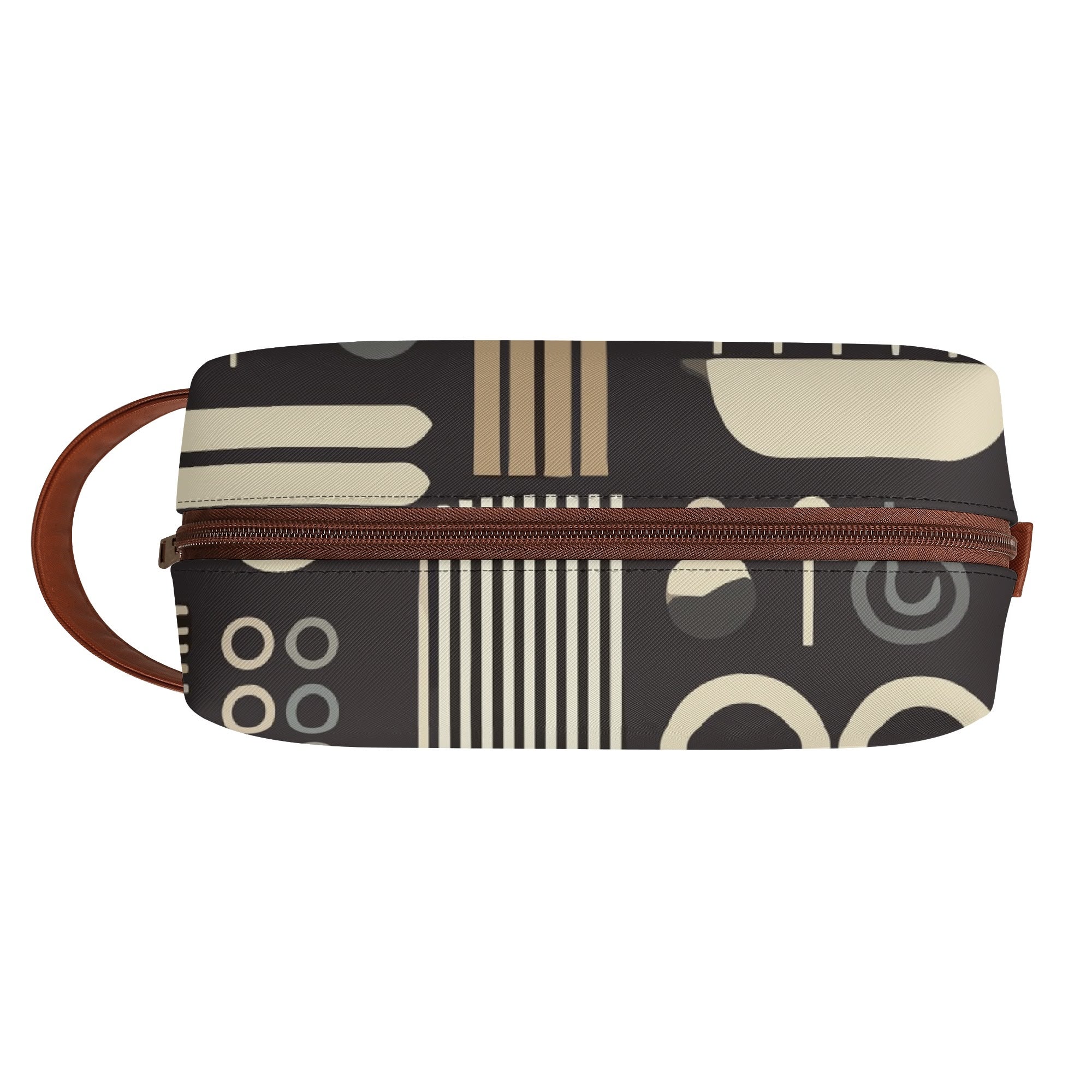 Kate McEnroe New York Bauhaus Mid Century Modern Dopp Kit, Geometric Travel Organizer, Retro Toiletry BagCosmetic &amp; Toiletry BagsWE9JG4PW - 2
