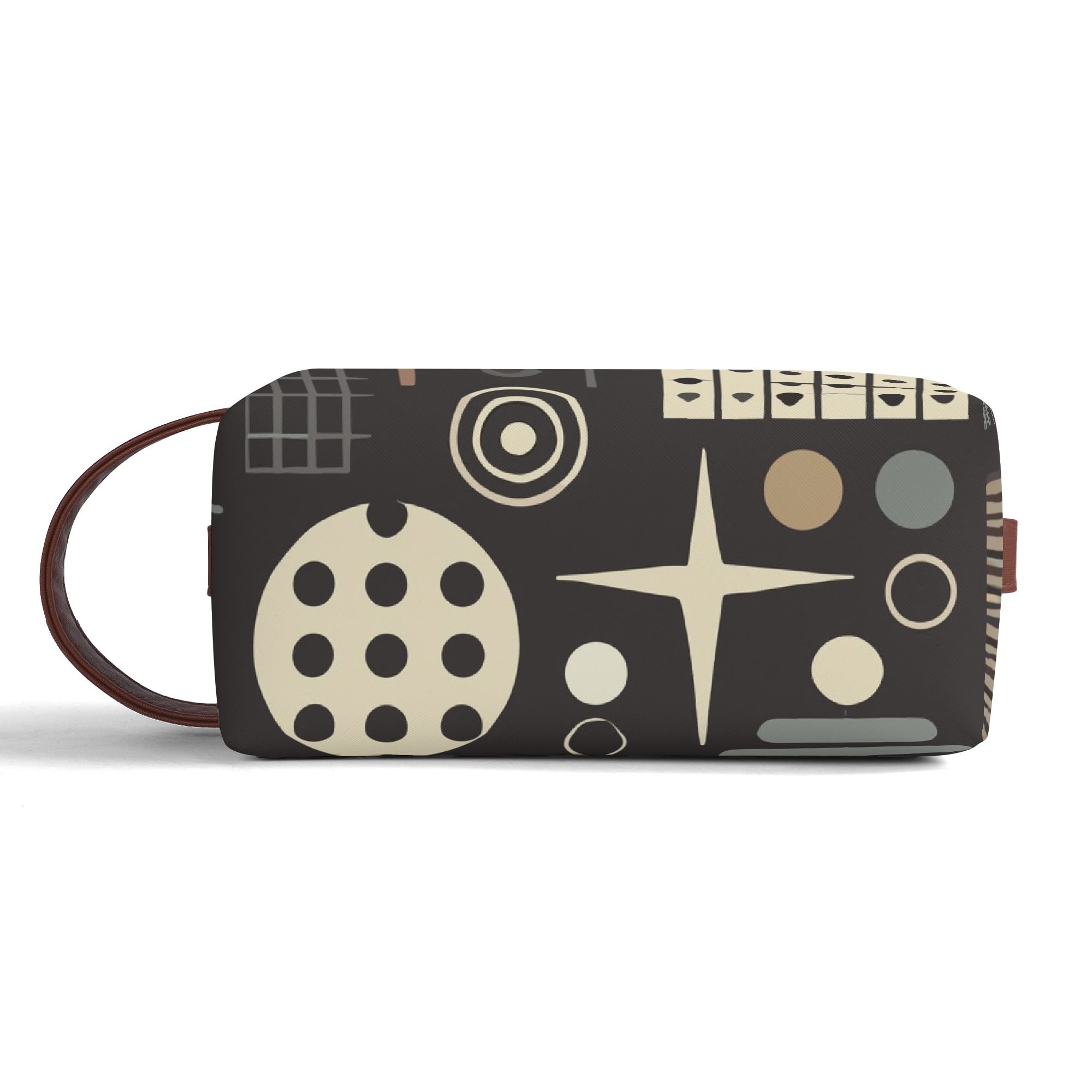 Kate McEnroe New York Bauhaus Mid Century Modern Dopp Kit, Geometric Travel Organizer, Retro Toiletry BagCosmetic &amp; Toiletry BagsWE9JG4PW - 2