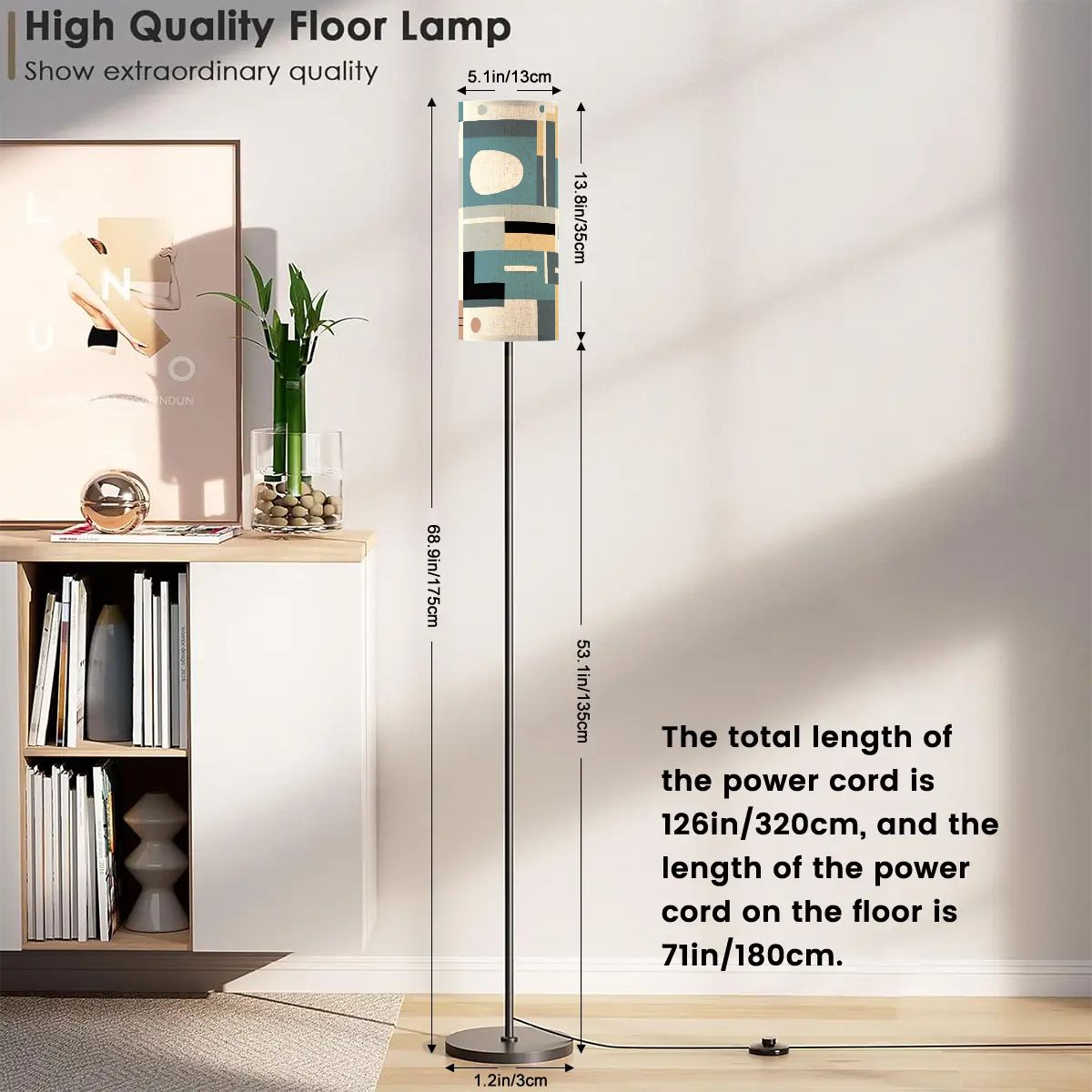 Kate McEnroe New York Bauhaus Mid Century Modern Floor Lamp, Retro Abstract Standing Light 50s Tall AccentFloor LampsBmyRwWgZUj