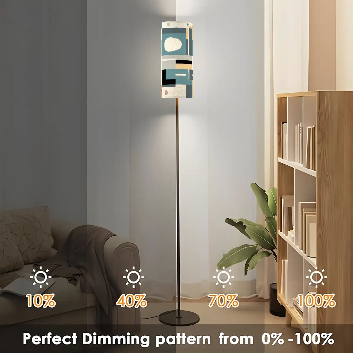 Kate McEnroe New York Bauhaus Mid Century Modern Floor Lamp, Retro Abstract Standing Light 50s Tall AccentFloor LampsBmyRwWgZUj