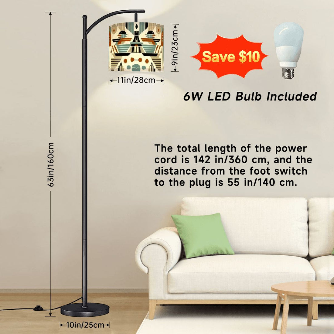 Kate McEnroe New York Bauhaus Mid Century Modern Geometric Arc Floor LampArc Floor LampsxCUOWajNAc