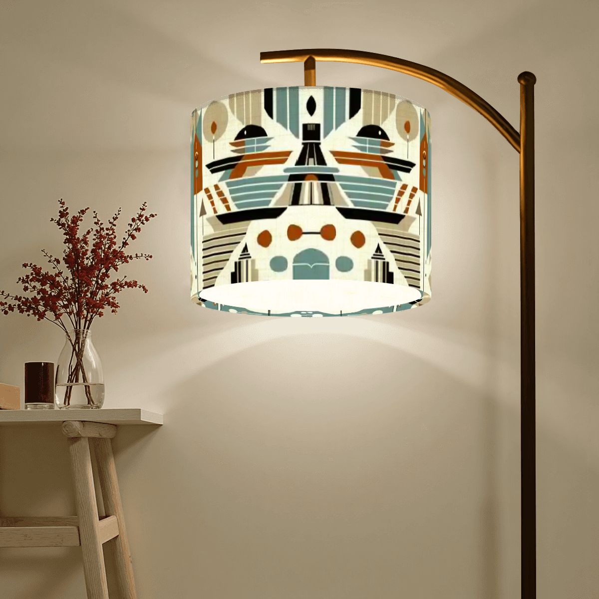 Kate McEnroe New York Bauhaus Mid Century Modern Geometric Arc Floor LampArc Floor LampsxCUOWajNAc