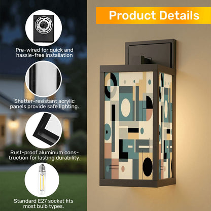 Kate McEnroe New York Bauhaus Wall Sconce Light, Mid Century Modern Retro, Modernist Porch Accent FixtureOutdoor Wall LightskXACgKNYFF