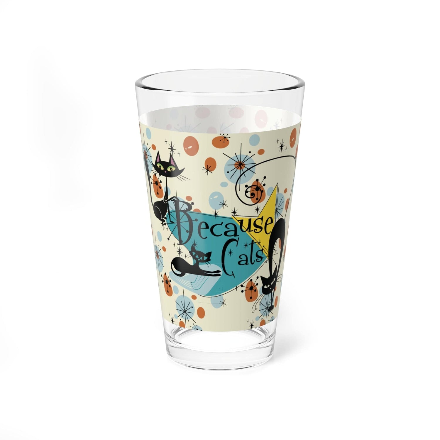 Kate McEnroe New York Because Cats, 50s Atomic Cats Kitschy Mid Century Modern Retro Glassware, Mixing, Shaker, Drinking Glass, MCM Party Drinkware, Cat Mom GiftMixing Glasses25685458490764878862