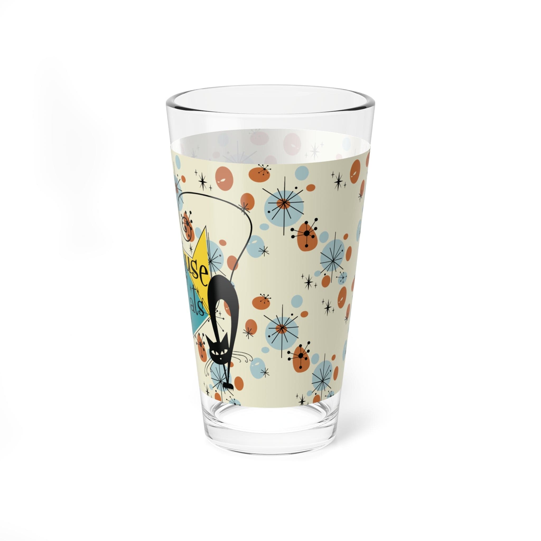 Kate McEnroe New York Because Cats, 50s Atomic Cats Kitschy Mid Century Modern Retro Glassware, Mixing, Shaker, Drinking Glass, MCM Party Drinkware, Cat Mom GiftMixing Glasses25685458490764878862