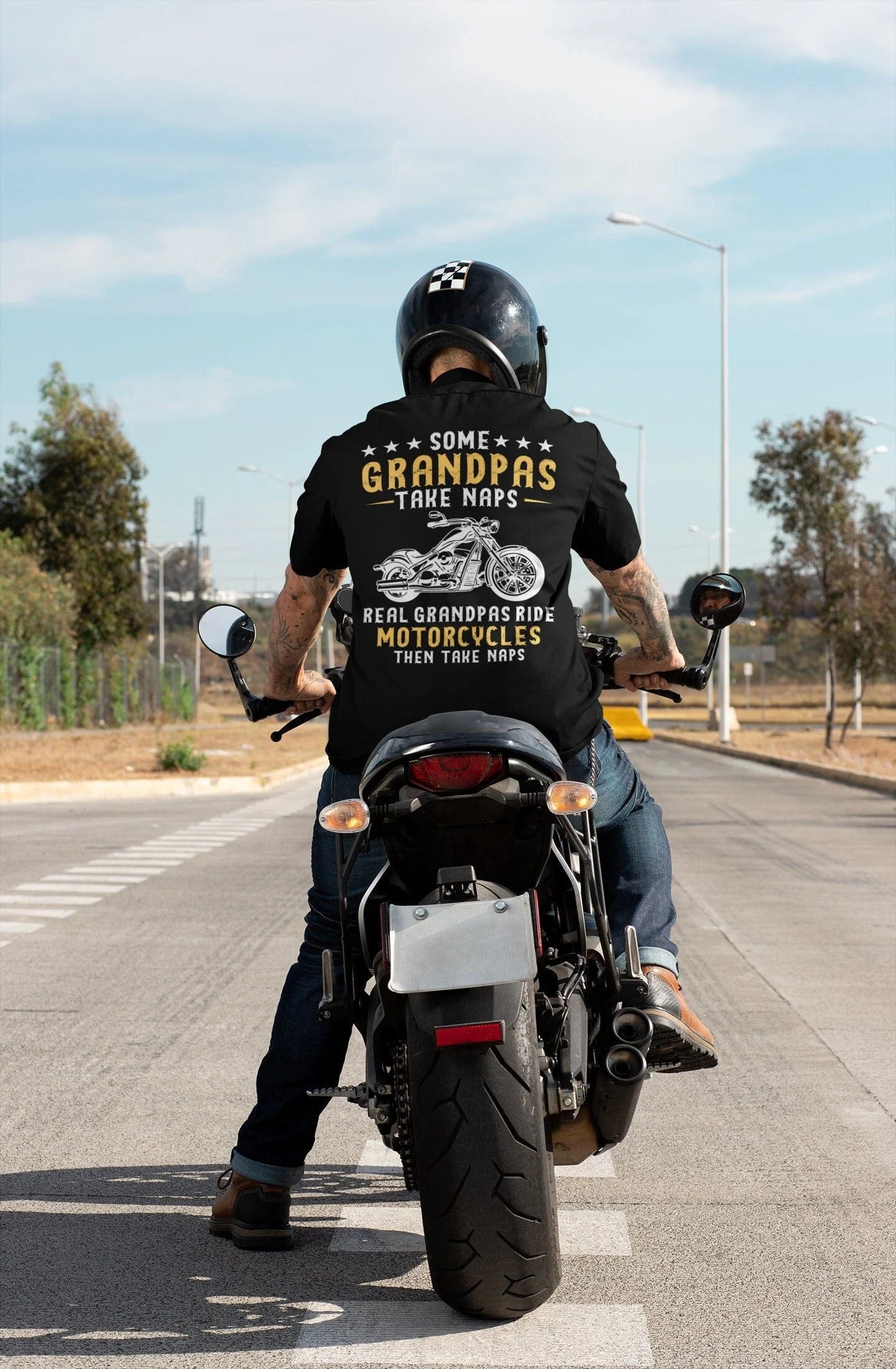 Kate McEnroe New York Biker Grandpa Shirt, Real Grandpas Ride Motorcycles Then Take Naps Shirt, Funny Biker Shirt 