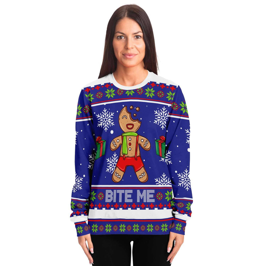 Kate McEnroe New York Bite me Ugly Christmas SweatersSweatshirtSBSWF_D - 9950 - XS