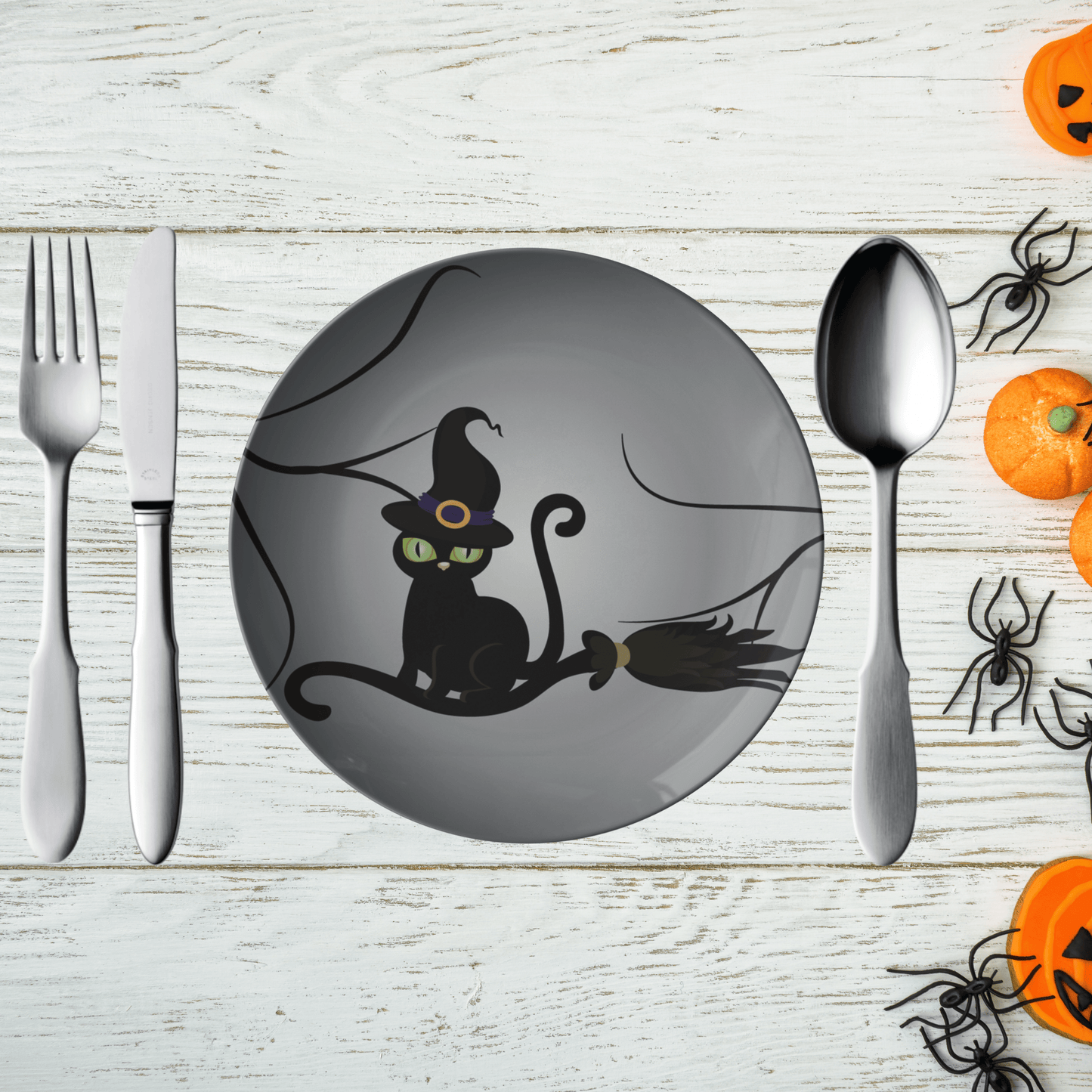 Kate McEnroe New York Black Cat Witch Halloween Plates Plates Single 9820SINGLE