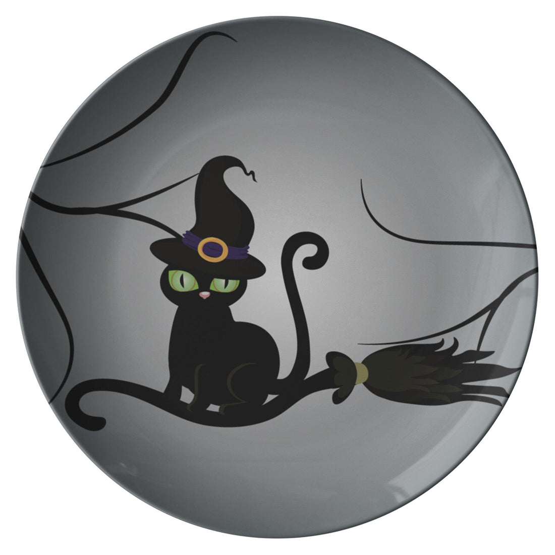 Kate McEnroe New York Black Cat Witch Halloween PlatesPlatesP20 - BLA - CAT - 64S