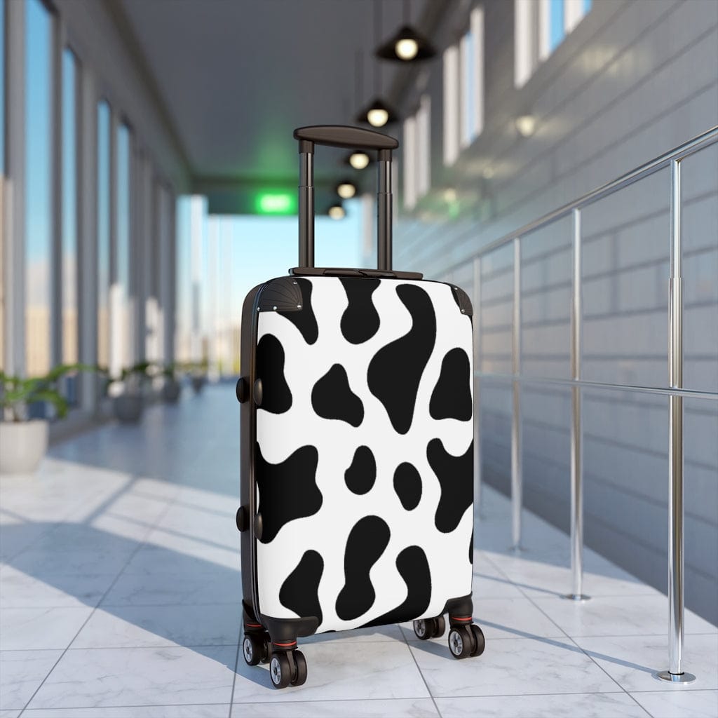 Kate McEnroe New York Black &amp; White Cow Print Luggage Set Suitcases