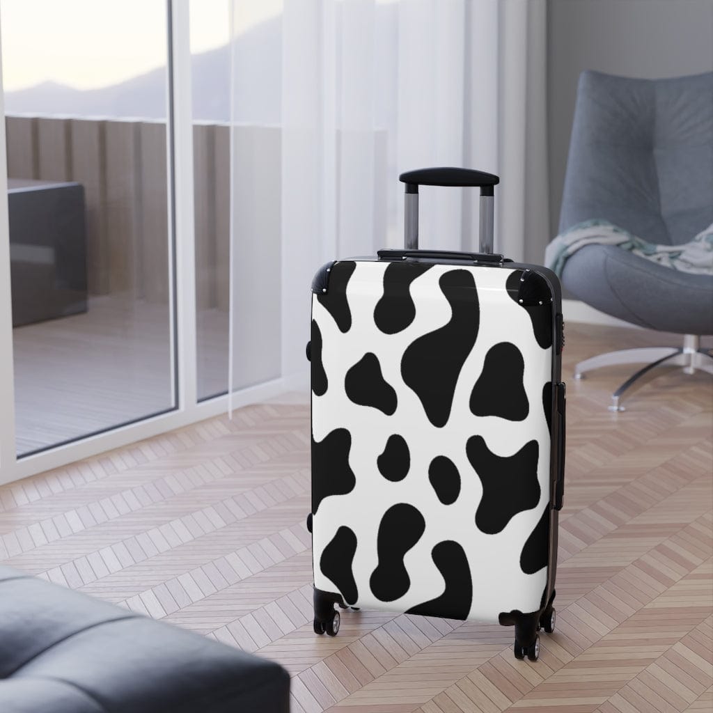 Kate McEnroe New York Black &amp; White Cow Print Luggage SetSuitcases32999206407497076806