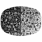 Kate McEnroe New York Black & White Half Halloween Characters PlatterServing Platters9727