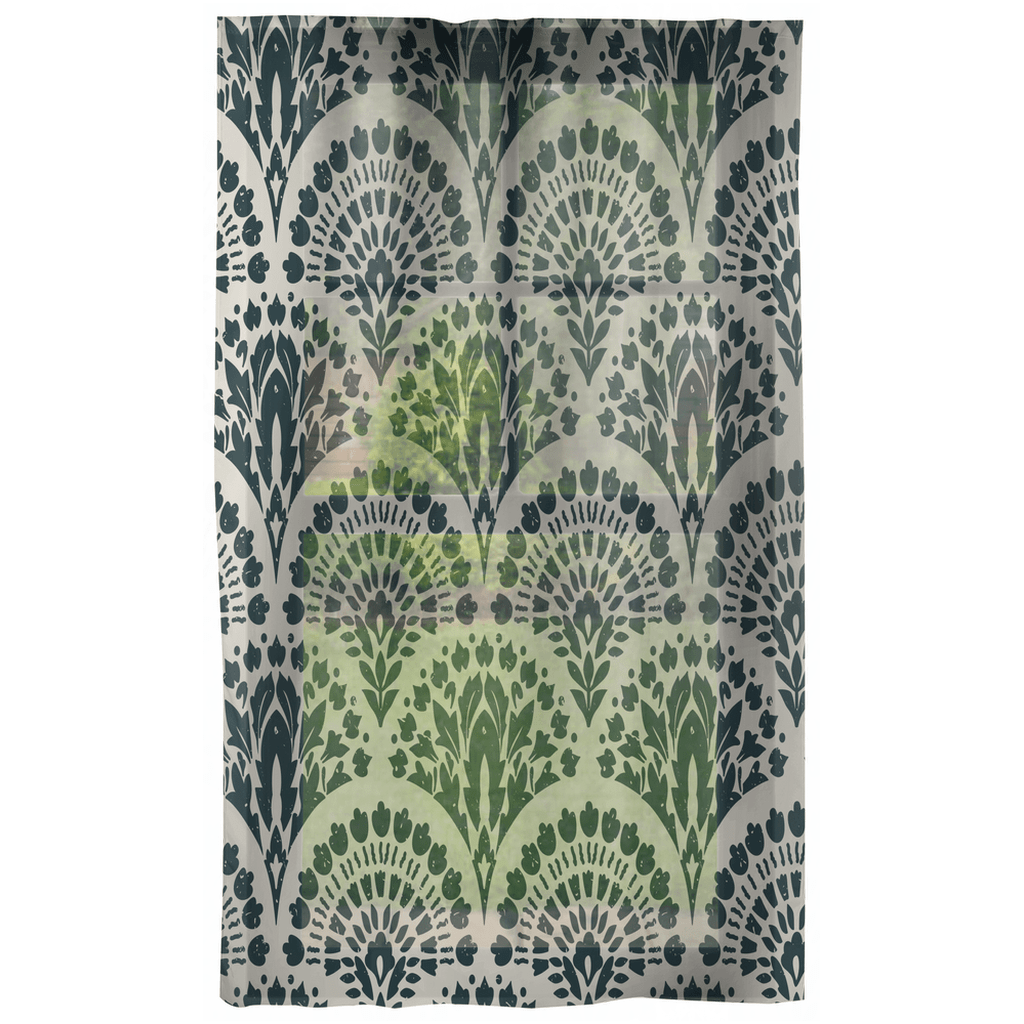 Blackout or Sheer Window Curtains in Bohemian Damask Print