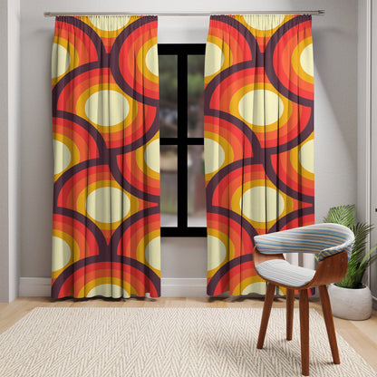 Kate McEnroe New York Blackout &amp; Sheer Window Curtains in Mid Century Modern Geometric CirclesWindow CurtainsCurtainBlackout - 50x84 - DoublePanel - 20220710155527517