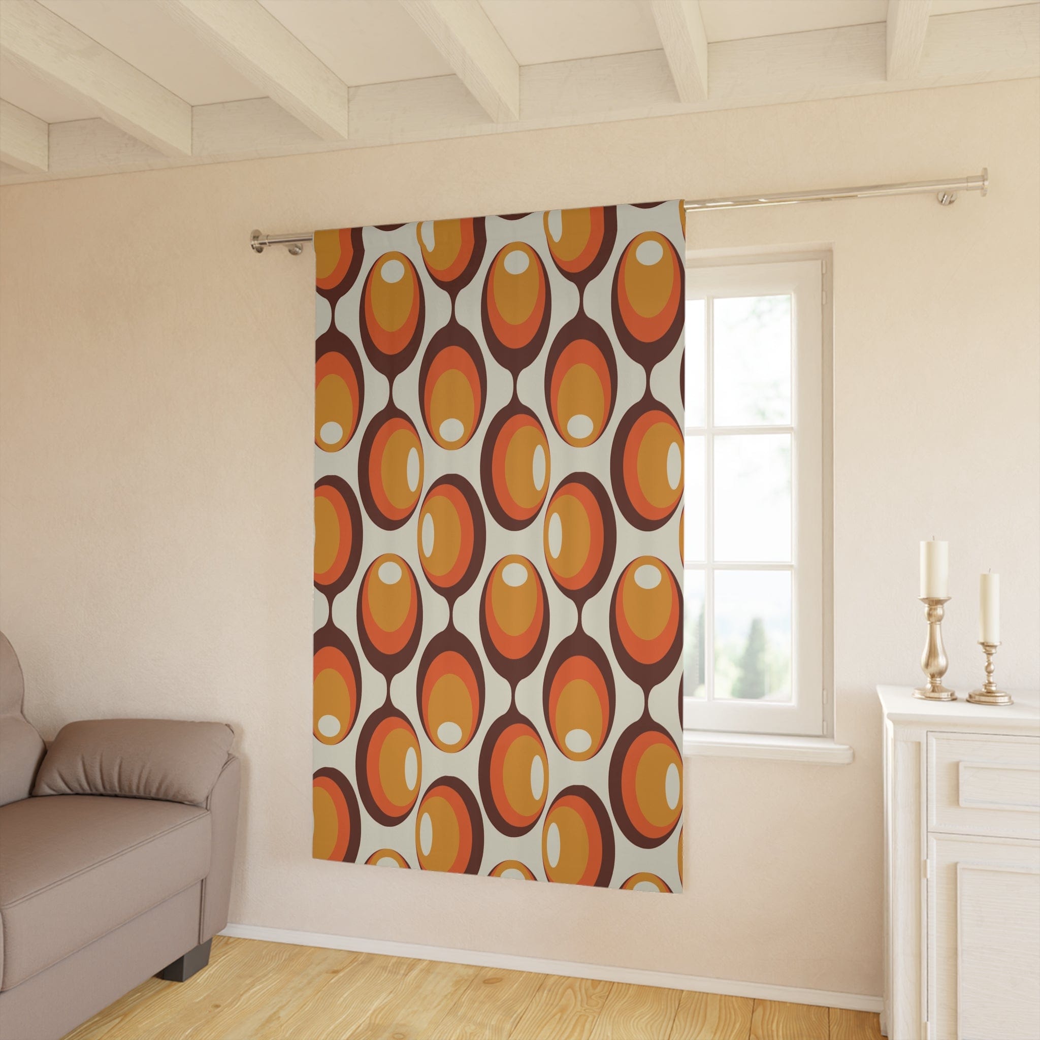 Kate McEnroe New York Blackout &amp; Sheer Window Curtains in Mid Century Modern Retro OrbsWindow CurtainsCurtainBlackout - 50x84 - SinglePanel - 20220627205203336