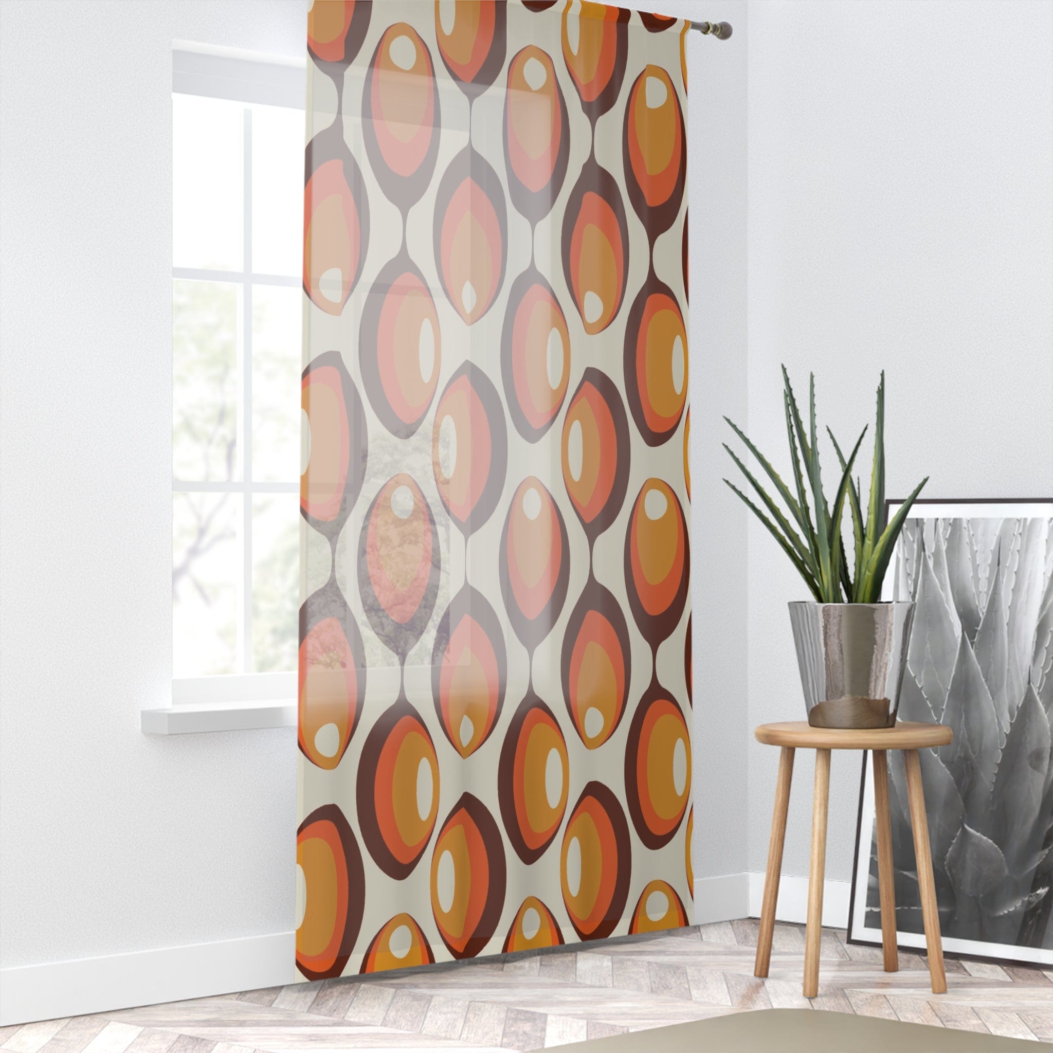 Kate McEnroe New York Blackout &amp; Sheer Window Curtains in Mid Century Modern Retro OrbsWindow CurtainsCurtainBlackout - 50x84 - SinglePanel - 20220627205203336