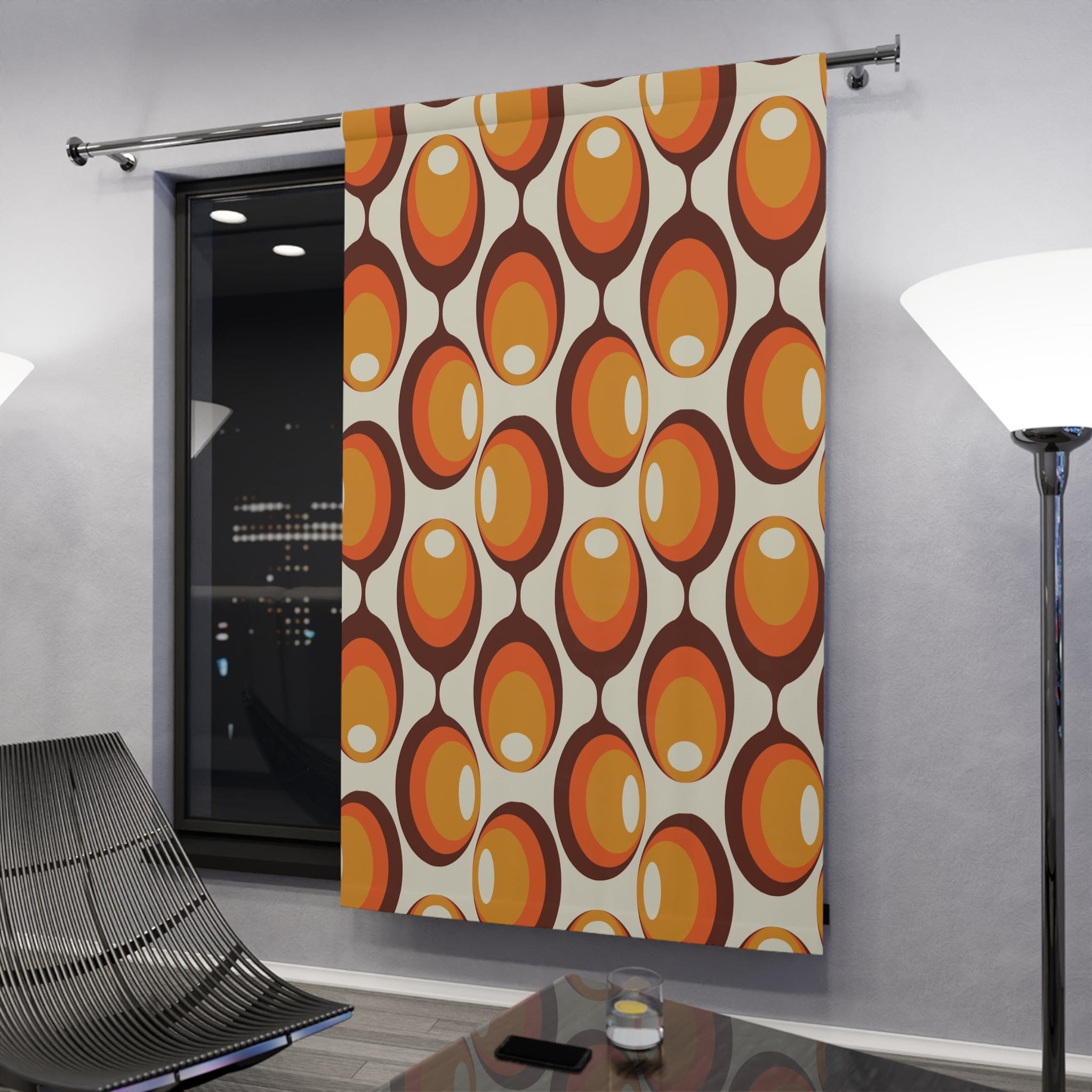 Kate McEnroe New York Blackout &amp; Sheer Window Curtains in Mid Century Modern Retro OrbsWindow CurtainsCurtainBlackout - 50x84 - SinglePanel - 20220627205203336