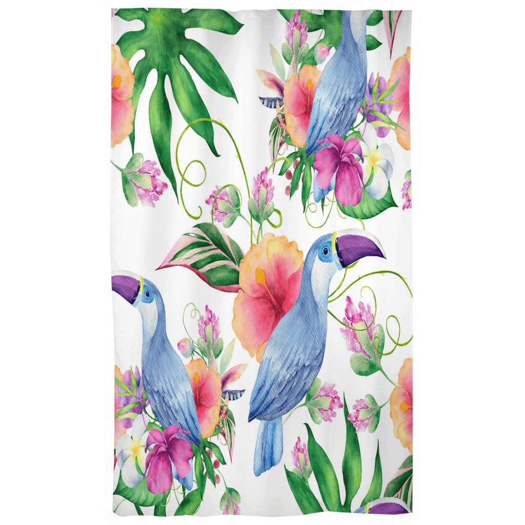 Kate McEnroe New York Blackout Window Curtain in Watercolor Toucan Floral ArtWindow CurtainsCurtainBlackout - 50x84 - DoublePanel - 20220628221318811