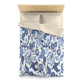 Kate McEnroe New York Blue and White Chinoiserie Jacobean Floral Microfiber Duvet Cover, Grandmillenial Bedroom DecorDuvet Covers19883540189661238814