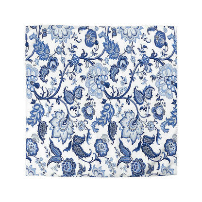 Kate McEnroe New York Blue and White Chinoiserie Jacobean Floral Microfiber Duvet Cover, Grandmillenial Bedroom DecorDuvet Covers19883540189661238814
