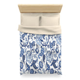 Kate McEnroe New York Blue and White Chinoiserie Jacobean Floral Microfiber Duvet Cover, Grandmillenial Bedroom DecorDuvet Covers19883540189661238814