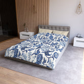 Kate McEnroe New York Blue and White Chinoiserie Jacobean Floral Microfiber Duvet Cover, Grandmillenial Bedroom DecorDuvet Covers24222817571384928533