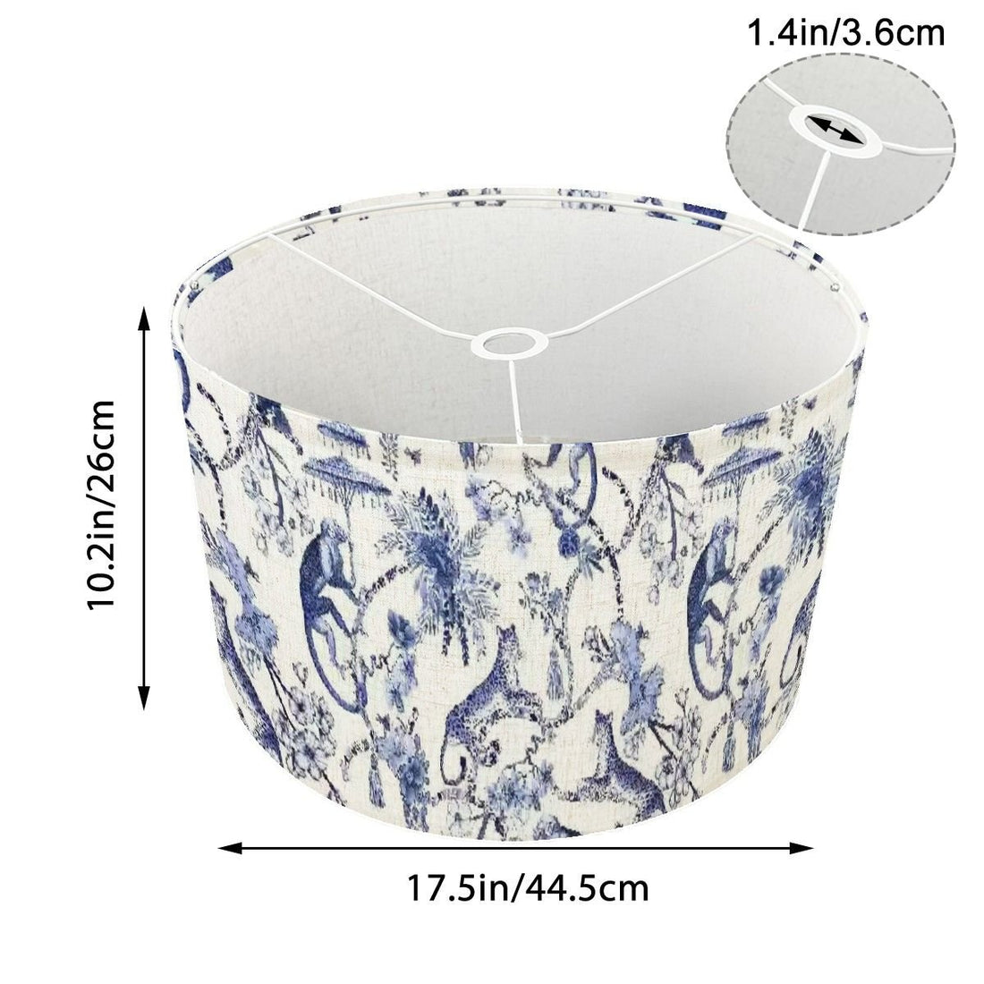 Kate McEnroe New York Blue and White Chinoiserie Monkey Leopard Drum Lamp ShadeLamp ShadespWAHSpvZE5