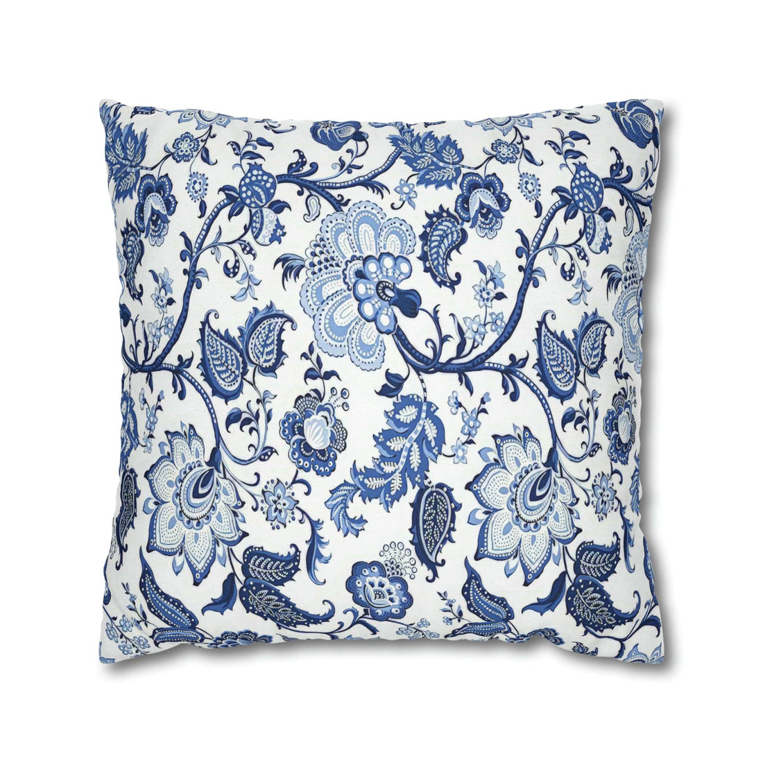 Printify Blue and White Floral Chinoiserie Pillow Cover Home Decor 20&quot; × 20&quot; 16082824544440583846