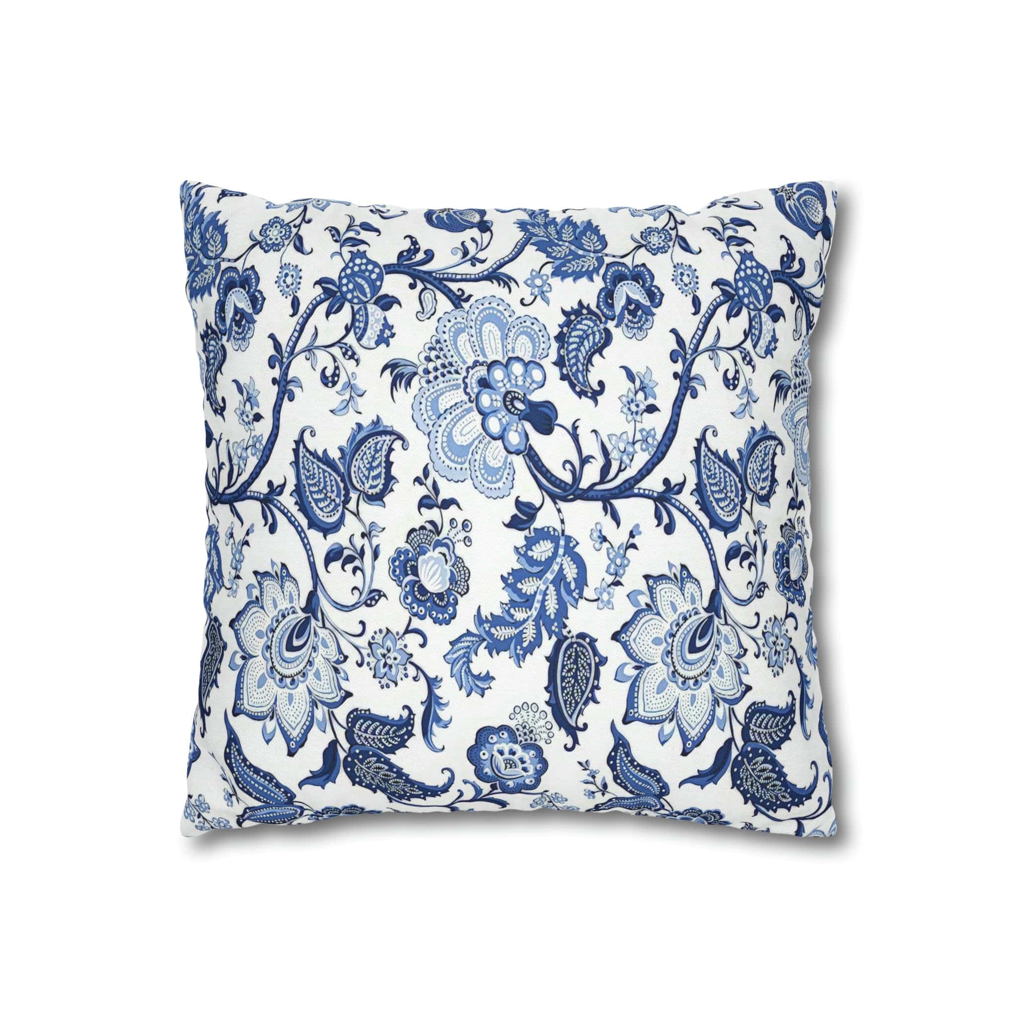 Kate McEnroe New York Blue and White Floral Chinoiserie Jacobean Pillow CoverThrow Pillow Covers32761644701729943054