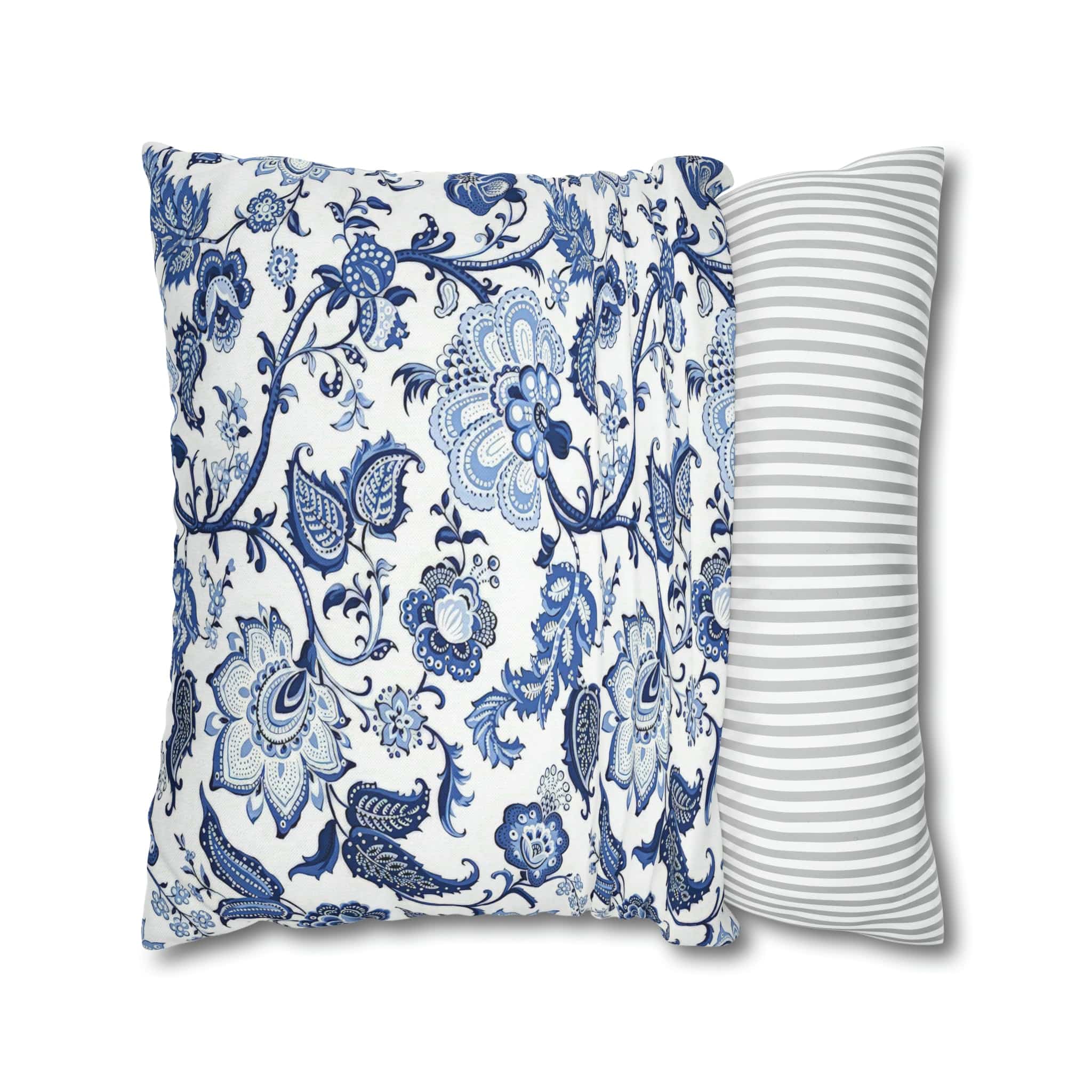 Kate McEnroe New York Blue and White Floral Chinoiserie Jacobean Pillow CoverThrow Pillow Covers32761644701729943054