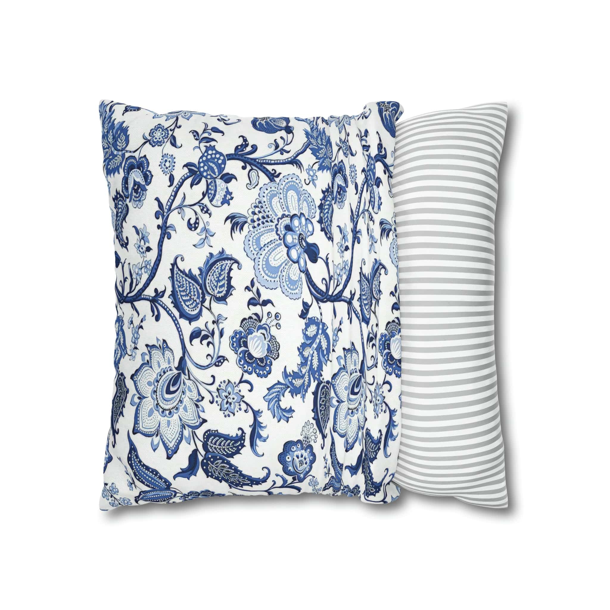 Kate McEnroe New York Blue and White Floral Chinoiserie Jacobean Pillow CoverThrow Pillow Covers32761644701729943054