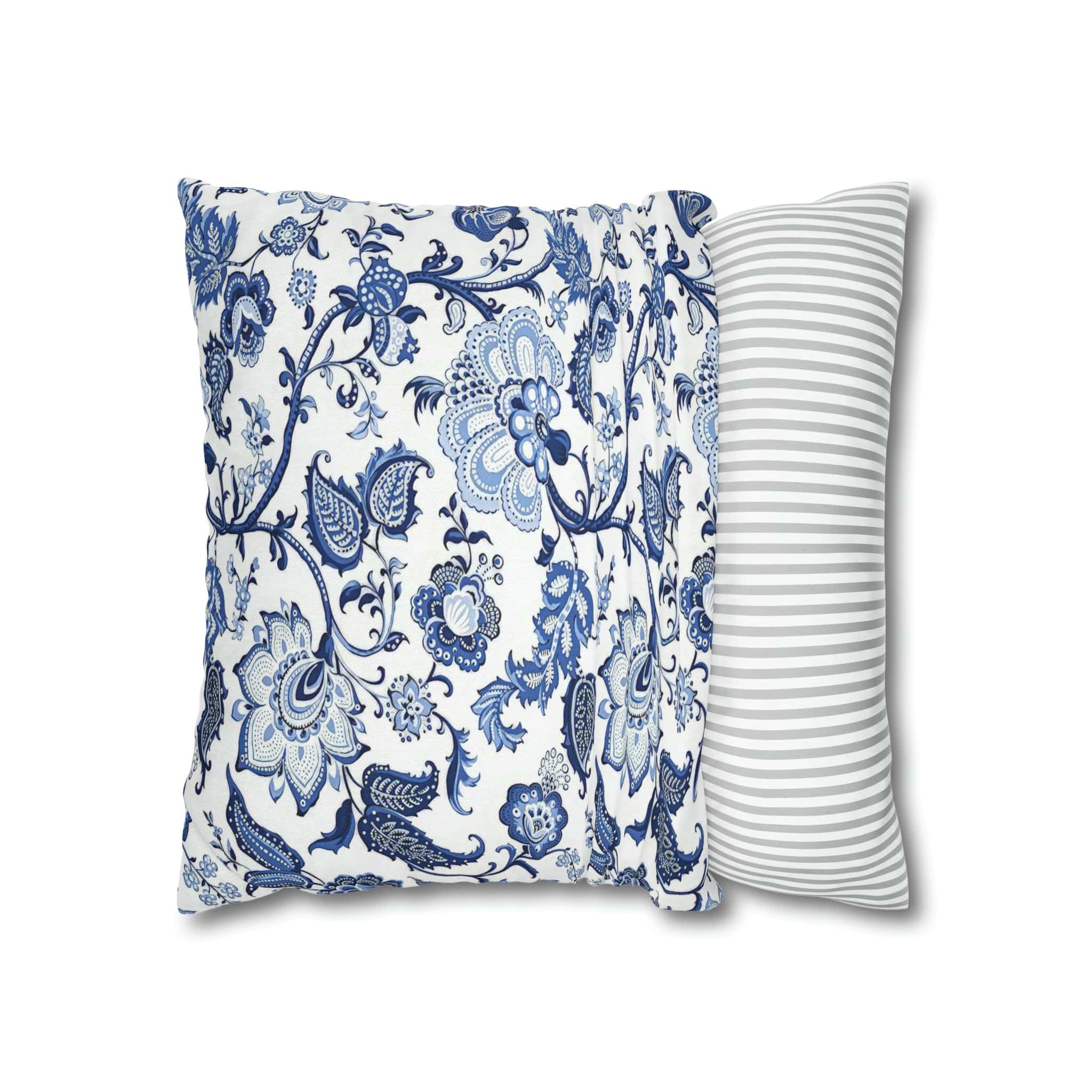 Kate McEnroe New York Blue and White Floral Chinoiserie Jacobean Pillow CoverThrow Pillow Covers32761644701729943054