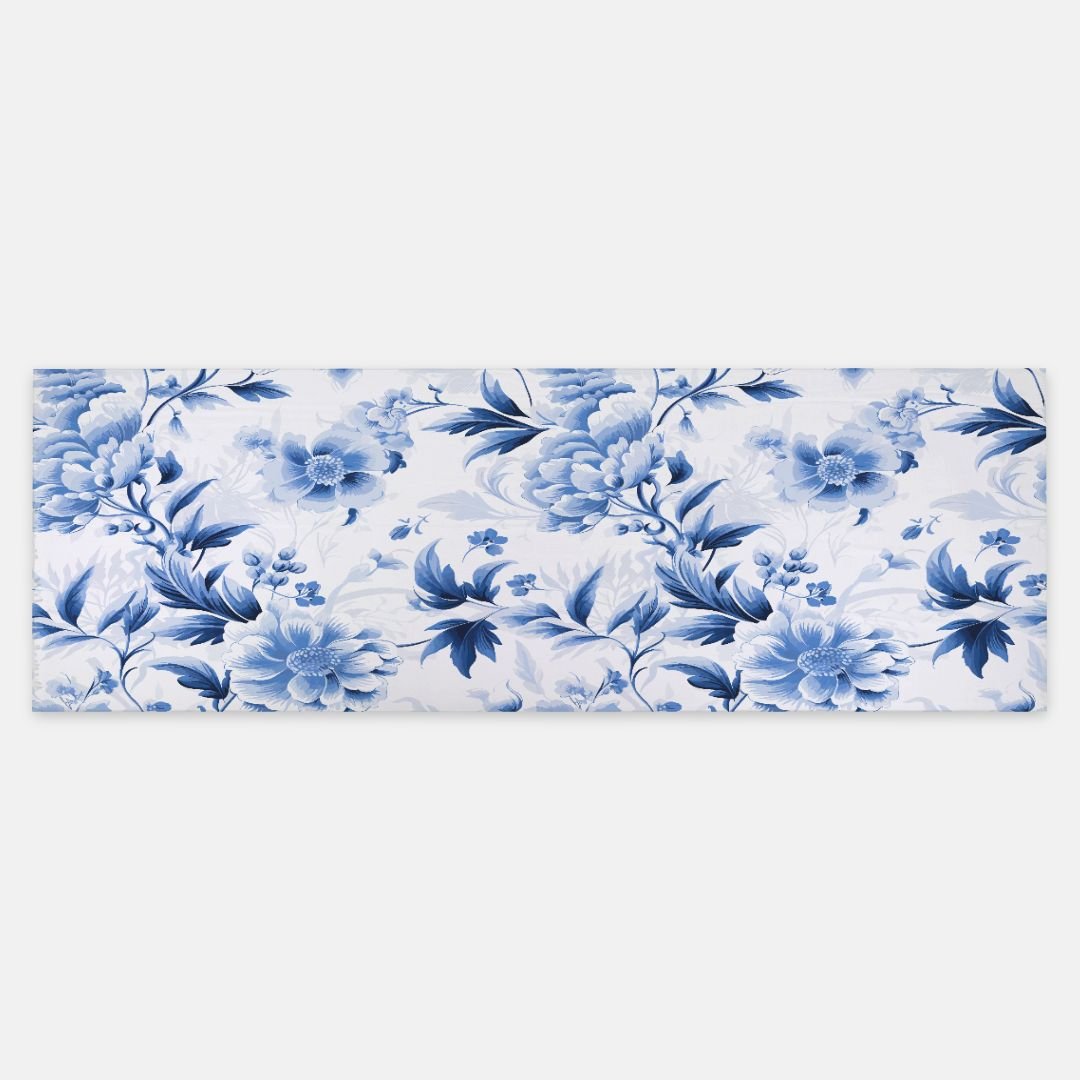 Kate McEnroe New York Blue Blooms Classic Chinoiserie Pashmina ScarfScarves &amp; WrapsPMA48.629607