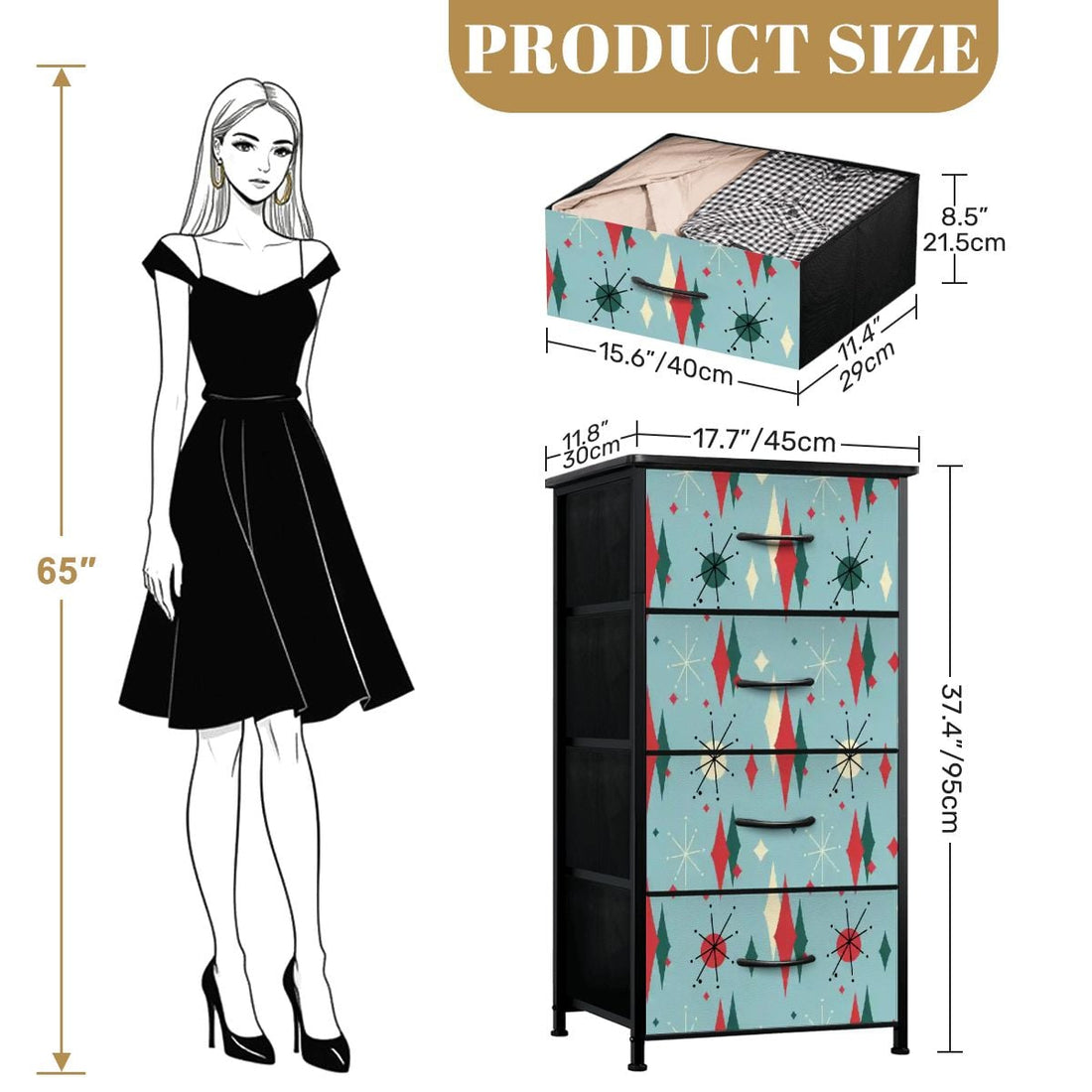 Kate McEnroe New York Blue Franciscan Starburst Mid Century Modern Retro 4 Drawer DresserDressersxC5Euz8cMm