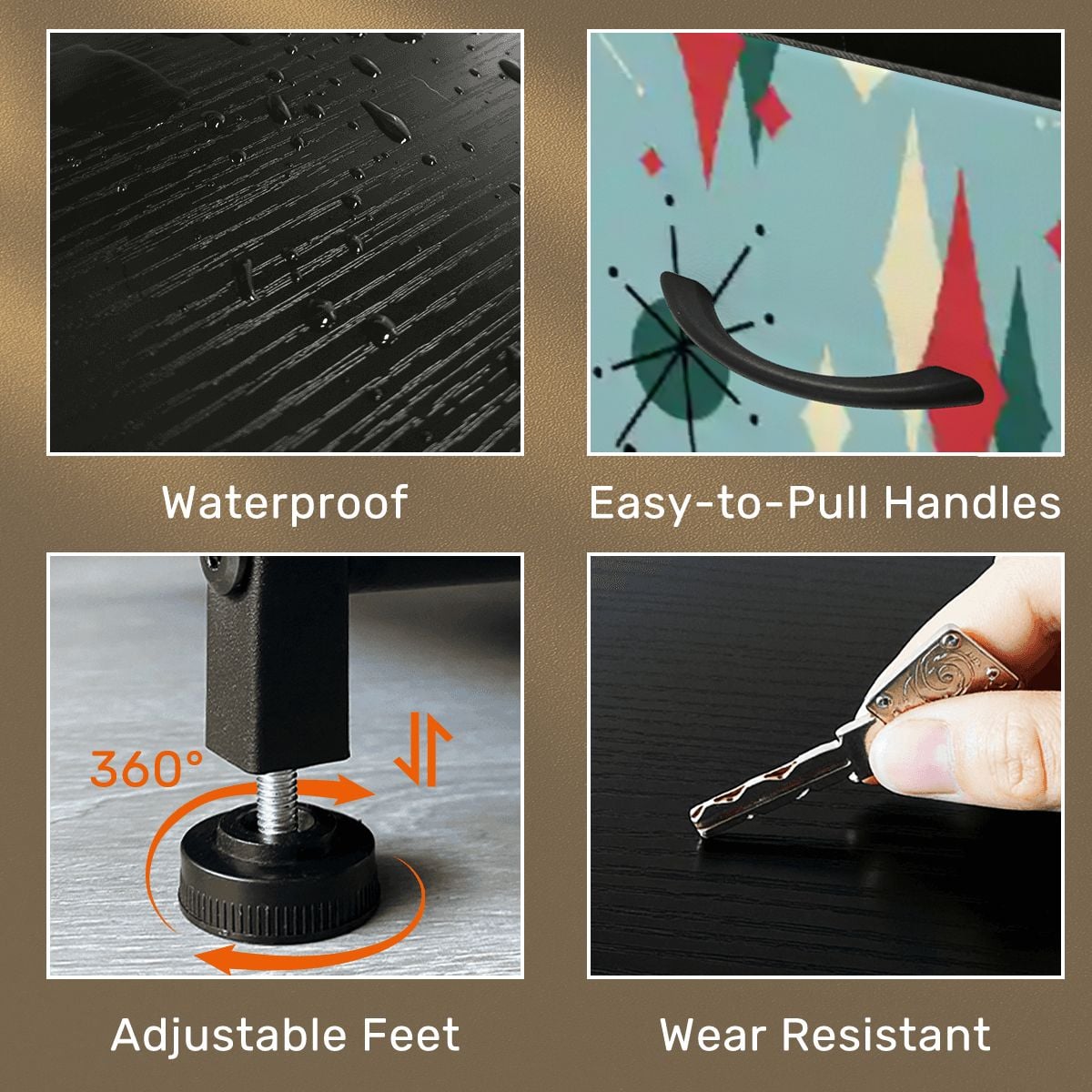 Kate McEnroe New York Blue Franciscan Starburst Mid Century Modern Retro 4 Drawer DresserDressersxC5Euz8cMm