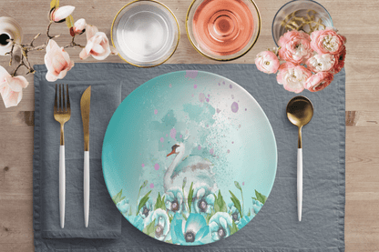 Kate McEnroe New York Blue Poppy Swan Dinner Plates Plates Single 9820SINGLE