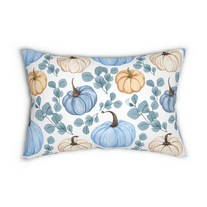Kate McEnroe New York Blue Pumpkin Fall Lumbar Pillow Lumbar Pillows 20&quot; × 14&quot; 13459754187520550798