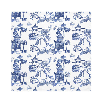 Kate McEnroe New York Blue Willow Chinoiserie Cloth Dinner Napkins, Set of 4, Classic Blue and White Table Linens, Oriental Dining DecorNapkins20595164378749888097