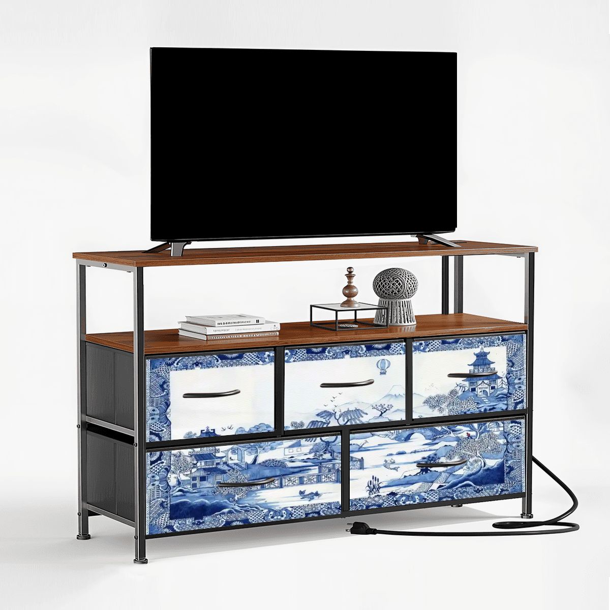 Kate McEnroe New York Blue Willow Chinoiserie TV Stand Dresser Media Console StorageTV StandsrIPmpEFO4N