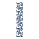 Kate McEnroe New York Blue Willow Pagoda Table Runner, Traditional Blue White Asian Scene Dining Table LinensTable Runners54814726423059640938