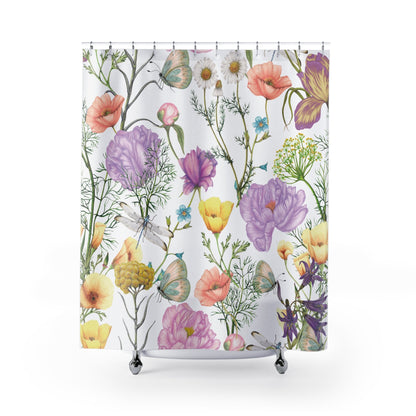 Kate McEnroe New York Bohemian Floral Butterfly and Dragonfly Shower CurtainShower Curtains3549444206