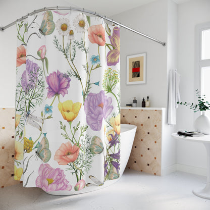 Kate McEnroe New York Bohemian Floral Butterfly and Dragonfly Shower CurtainShower Curtains3549444206