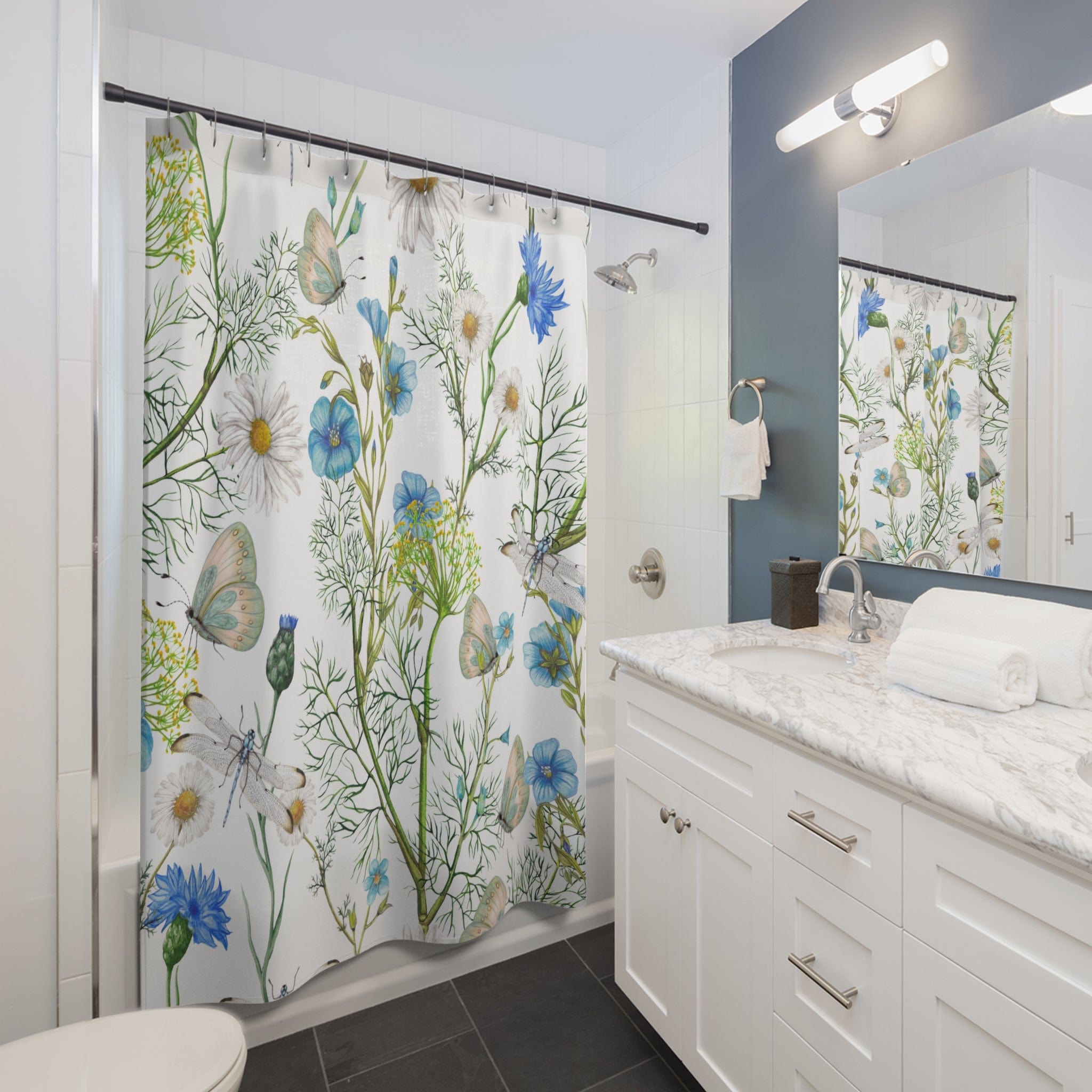 Kate McEnroe New York Bohemian Vintage Floral Shower Curtain Shower Curtains 71&quot; × 74&quot; 32607558672000700695