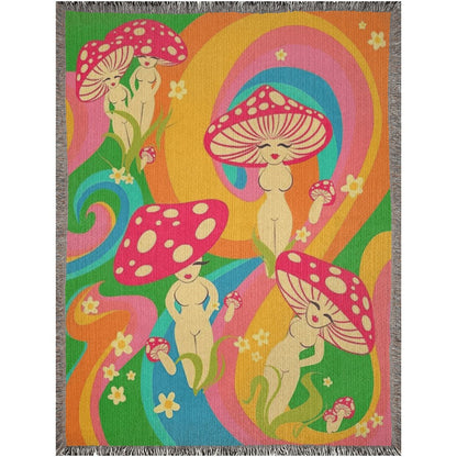 Kate McEnroe New York Boho Hippie Mushroom Ladies Woven BlanketsBlanketsWovenBlanket_52x37 - 20221127111135393