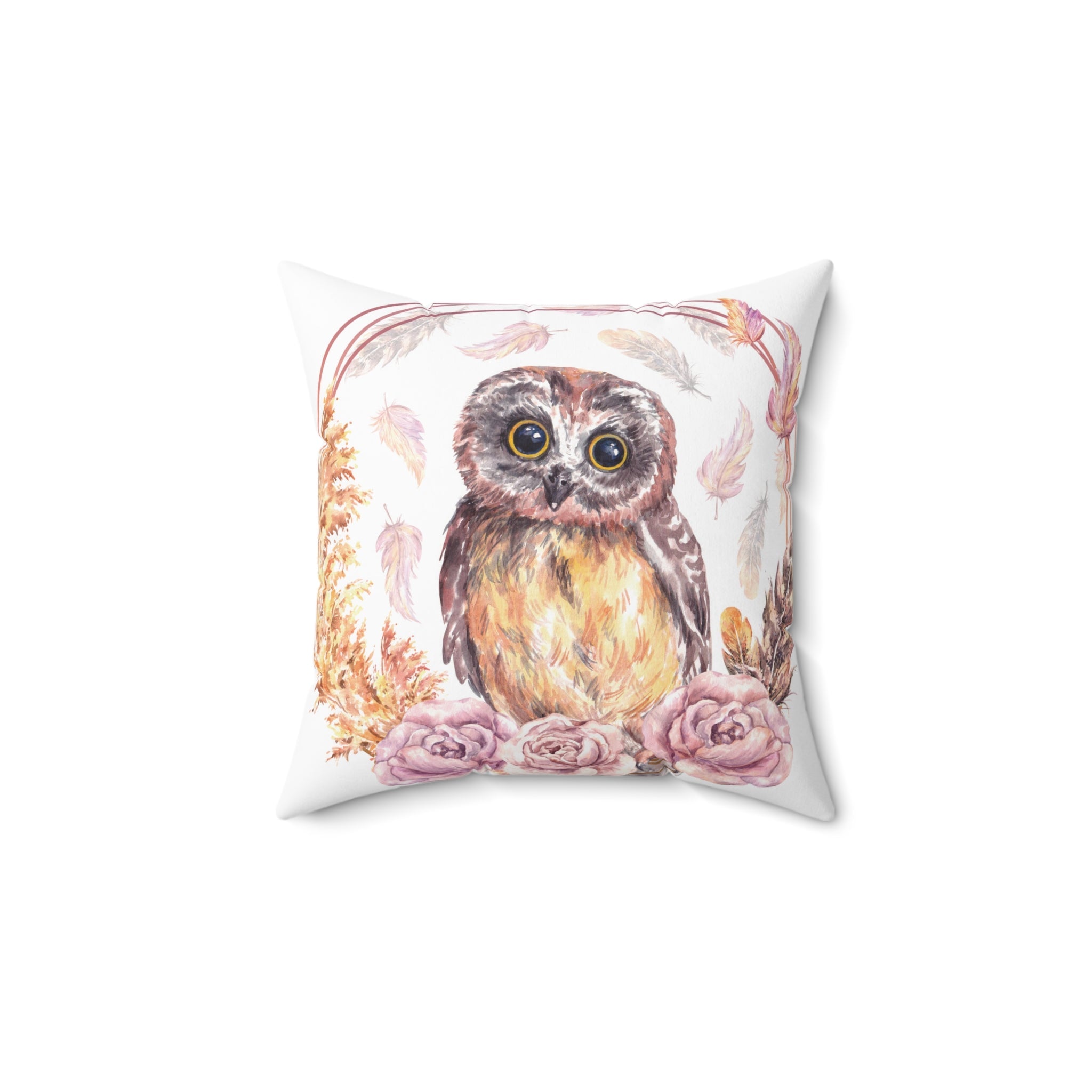 Kate McEnroe New York Boho Owl Throw Pillow, Rustic Woodland CushionThrow Pillows28779457256790243119