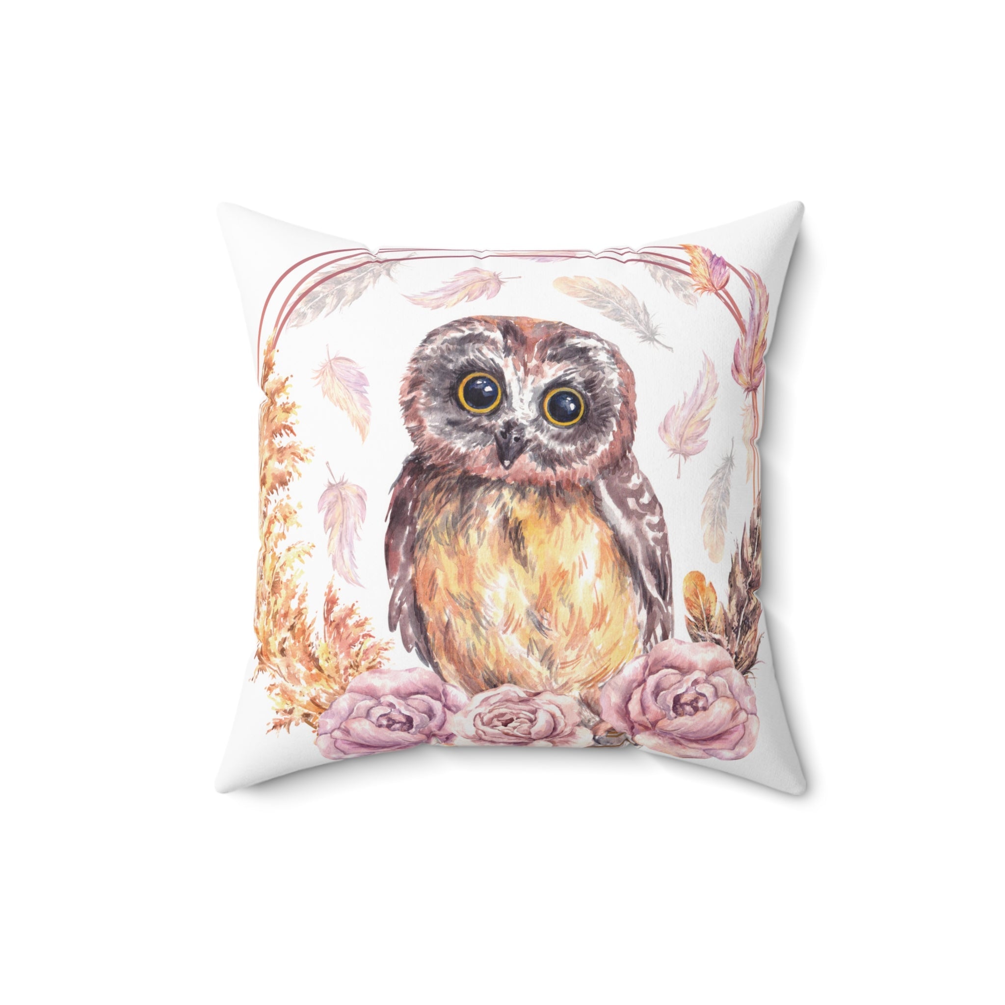 Kate McEnroe New York Boho Owl Throw Pillow, Rustic Woodland CushionThrow Pillows28779457256790243119